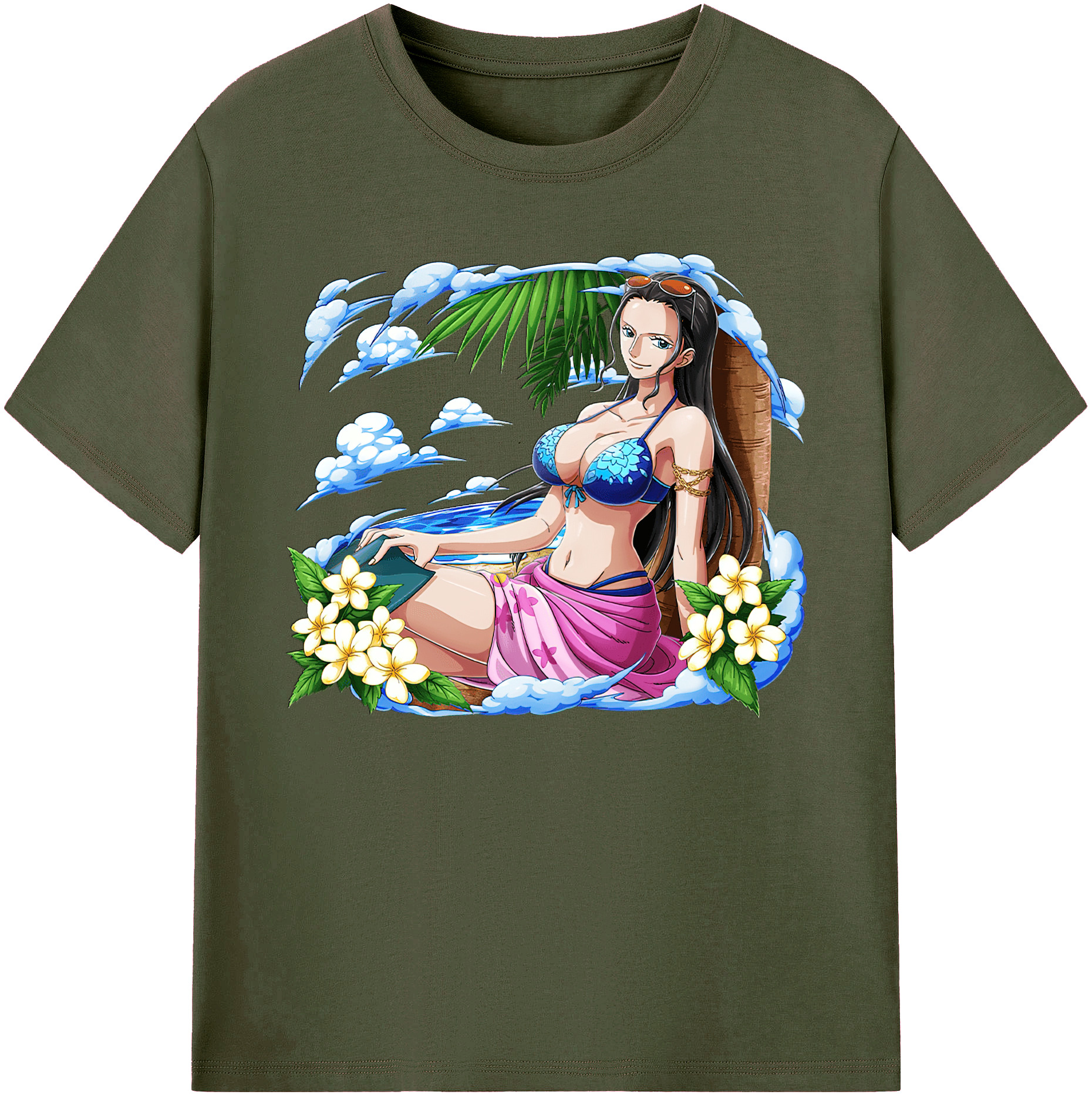 ワンピース ニコ・ロビン ONE PIECE Nico Robin 綿100％ メンズ半袖Tシャツ｜肌触りやわらか＆通気性